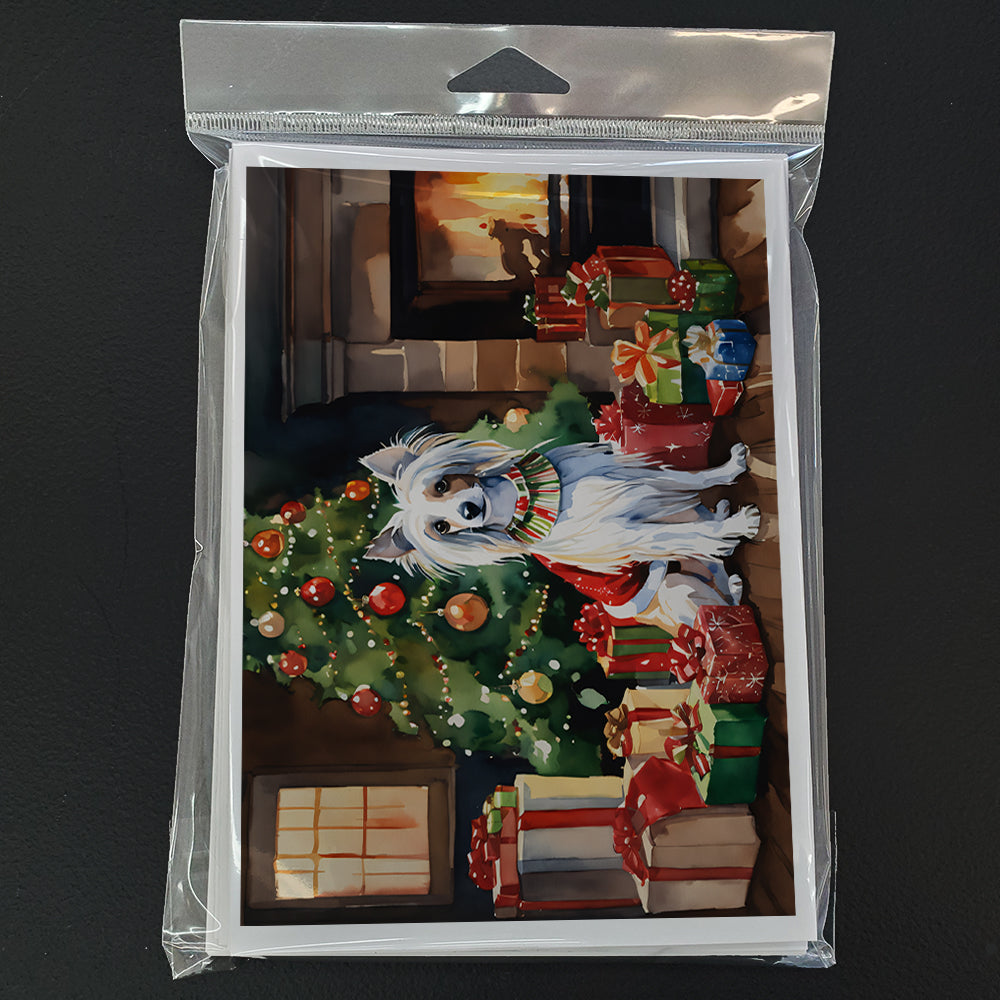 Chinese Crested Cozy Christmas Greeting Cards Pack of 8 Blank Cards with Envelopes Whimsical A7 Size 5x7