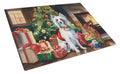Chinese Crested Cozy Christmas Cutting Board Tempered Glass Kitchen Cutting Surface, Heat Resistant Chopping, Non-Slip Feet, Food Prep & Serving