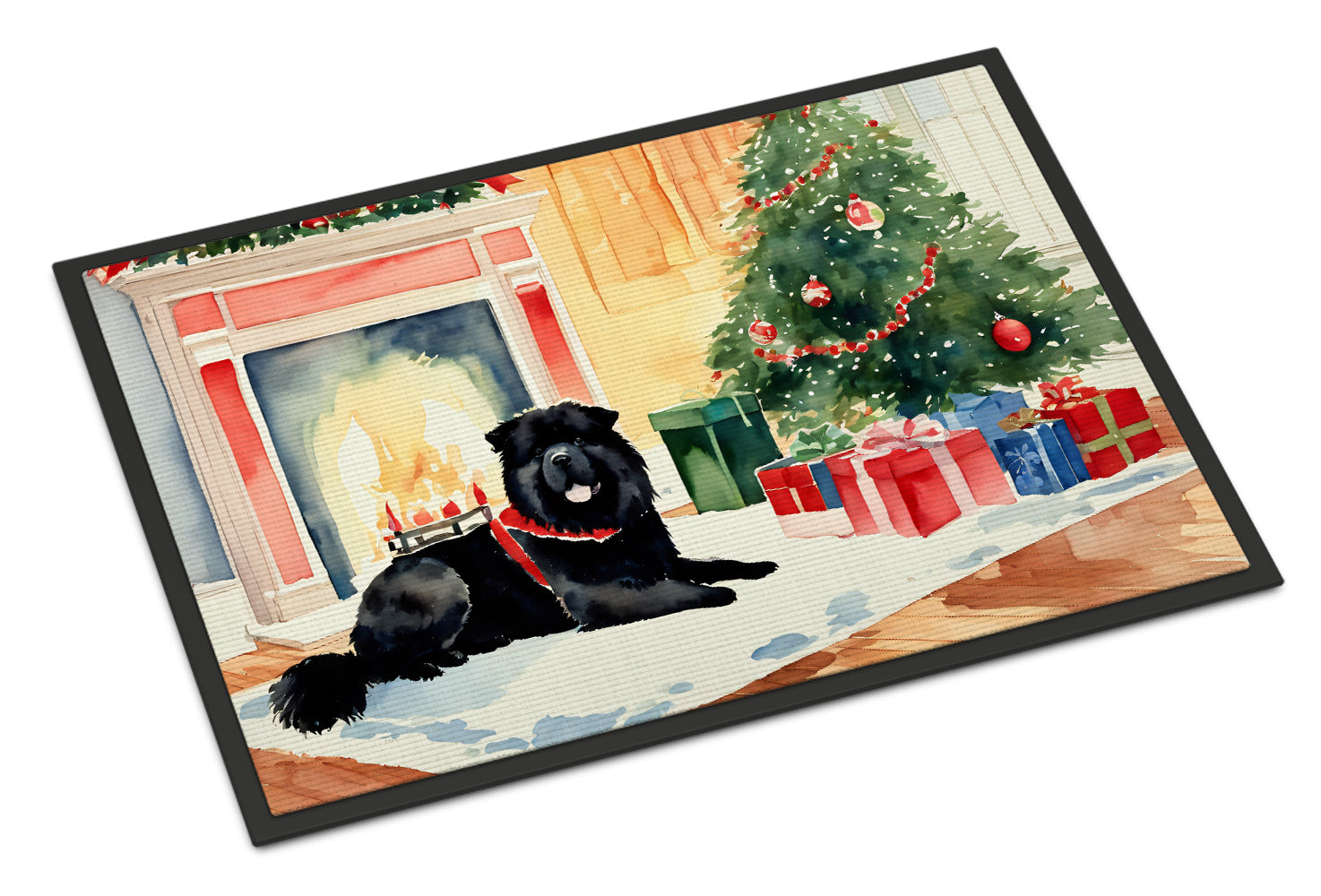 Chow Chow Cozy Christmas Doormat Indoor Outdoor 24H X 36W Front Door Mat Rugs for Entryway, Non Slip Washable Low Pile,