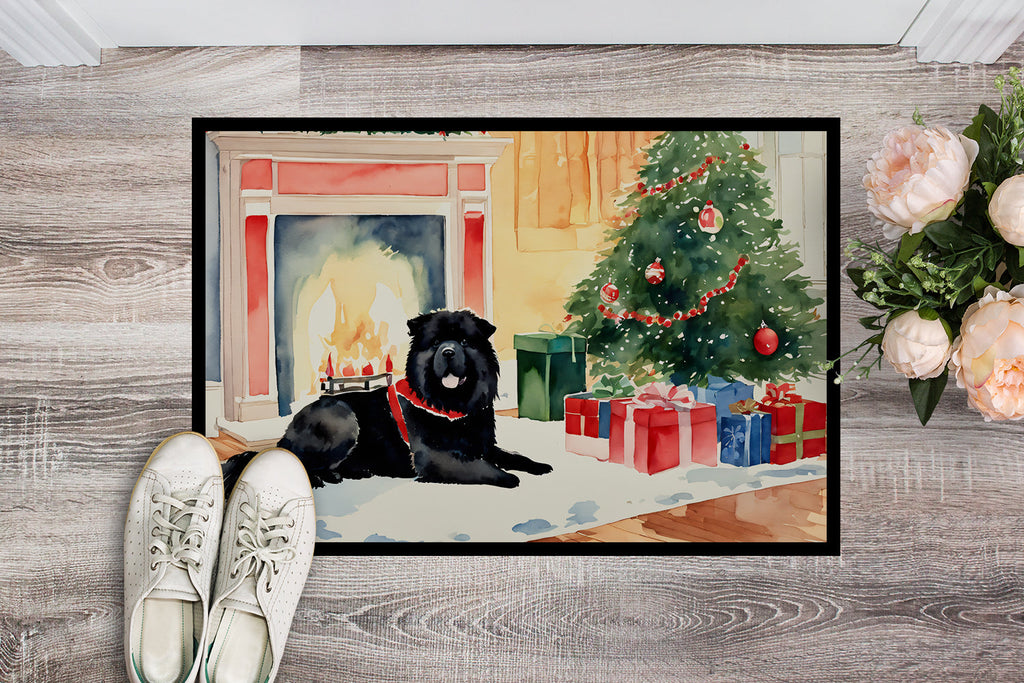 Chow Chow Cozy Christmas Doormat Indoor Outdoor 24H X 36W Front Door Mat Rugs for Entryway, Non Slip Washable Low Pile,