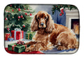 Cocker Spaniel Cozy Christmas Dish Drying Mat Absorbent Dish Drying Mat Pad for Kitchen Counter Dish Drainer Mat for Countertop, 14 x 21", Multicolor
