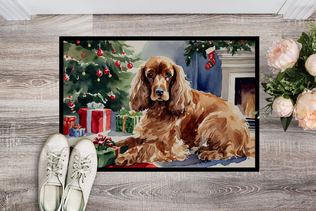 Cocker Spaniel Cozy Christmas Doormat Indoor Outdoor 24H X 36W Front Door Mat Rugs for Entryway, Non Slip Washable Low Pile,