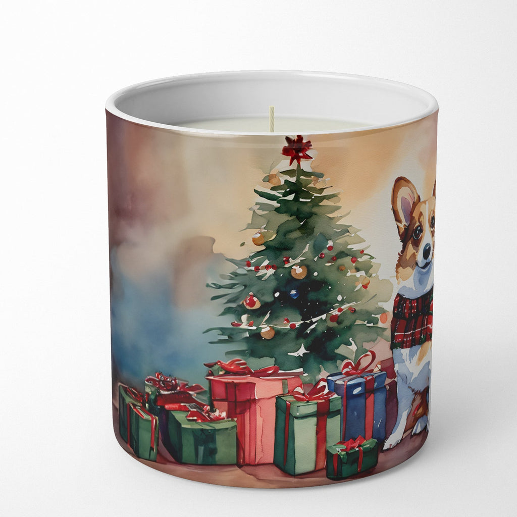 Corgi Cozy Christmas Decorative Soy Candle Nature Soy Wax Essential Oil Home Decor Ideal for Bedroom Kitchen Bath Office Gift, 10 oz