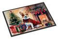 Corgi Cozy Christmas Doormat Indoor Outdoor 18H X 27W Front Door Mat Rugs for Entryway, Non Slip Washable