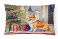 Corgi Cozy Christmas Decorative Throw Pillow 12x16 Indoor Outdoor Accent Cushion, Fabric Cover with Insert for Sofa, Bed, Porch & Living Room