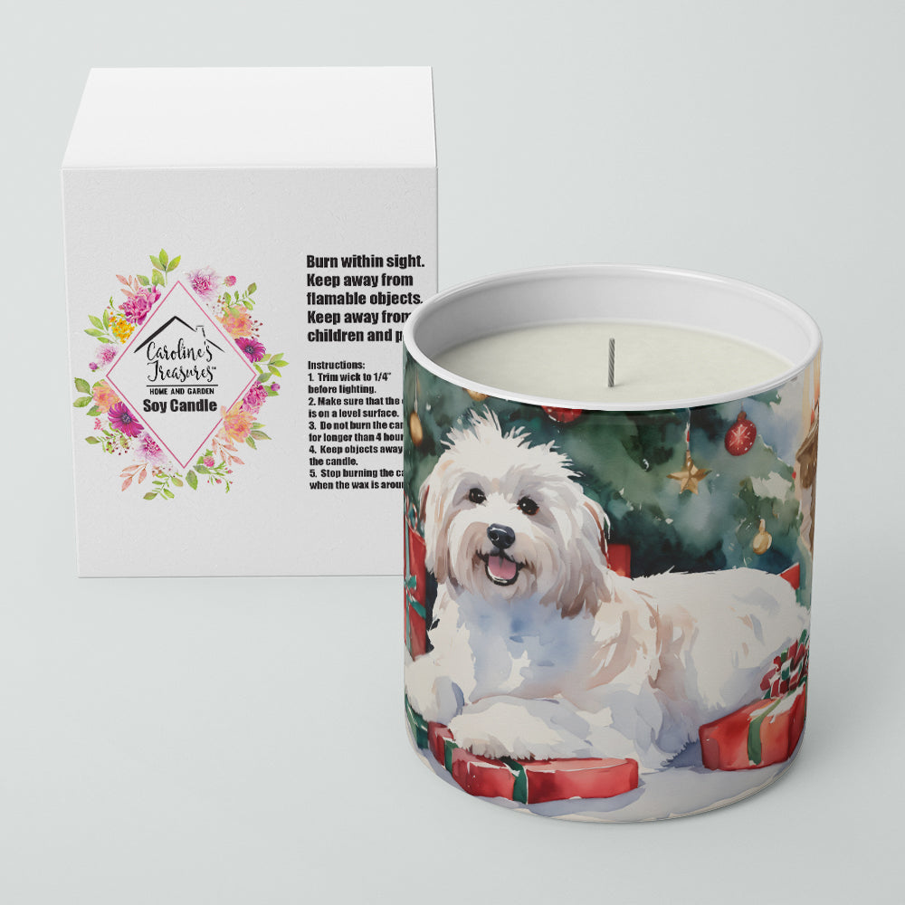 Coton De Tulear Cozy Christmas Decorative Soy Candle Nature Soy Wax Essential Oil Home Decor Ideal for Bedroom Kitchen Bath Office Gift, 10 oz
