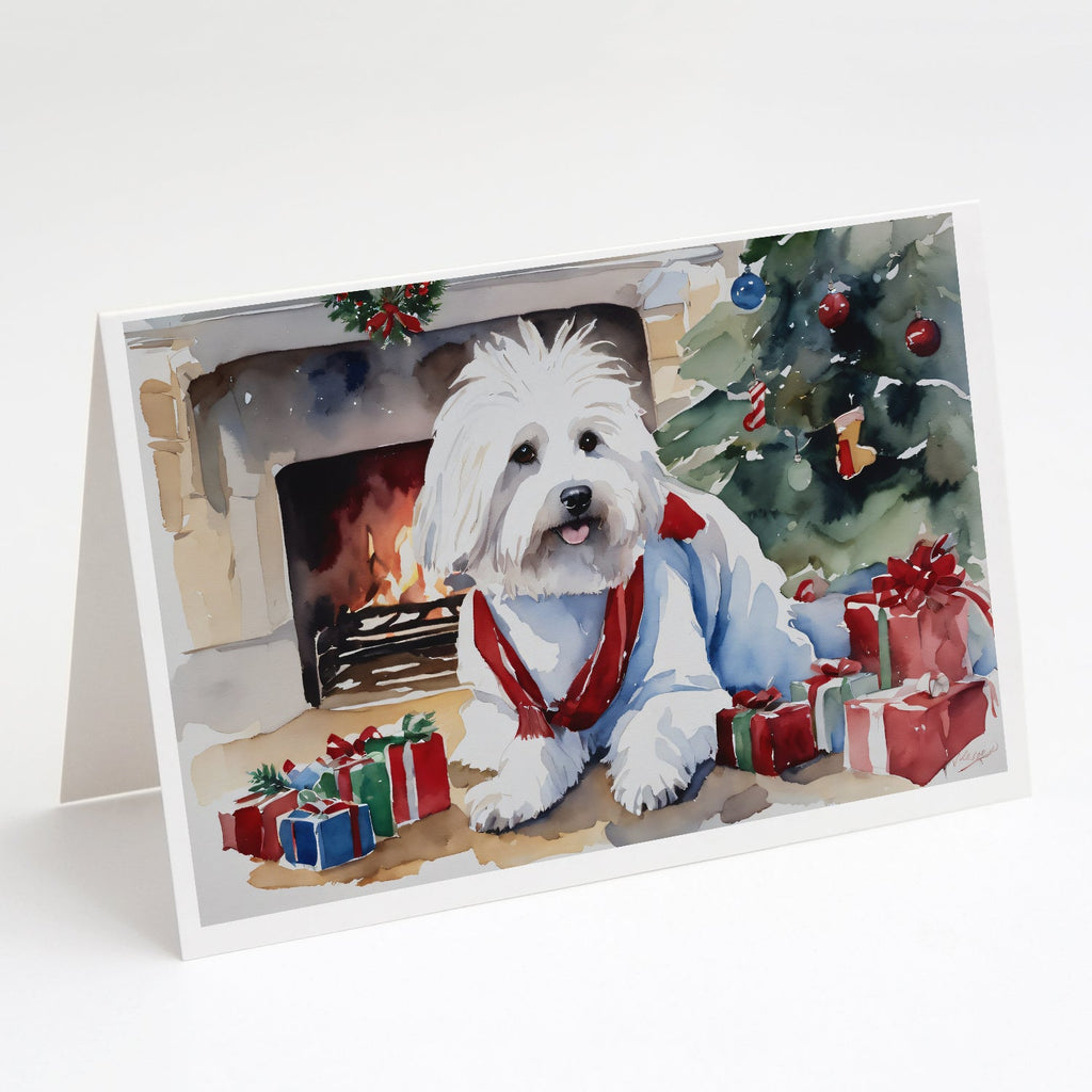 Coton De Tulear Cozy Christmas Greeting Cards Pack of 8 Blank Cards with Envelopes Whimsical A7 Size 5x7