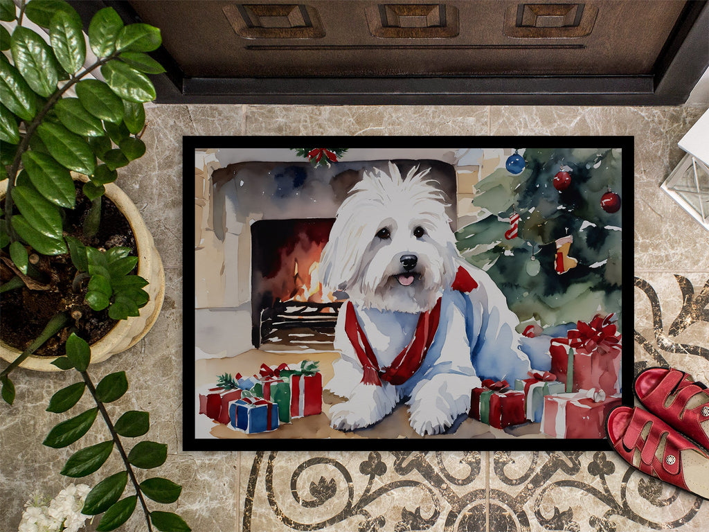Coton De Tulear Cozy Christmas Doormat Indoor Outdoor 24H X 36W Front Door Mat Rugs for Entryway, Non Slip Washable Low Pile,
