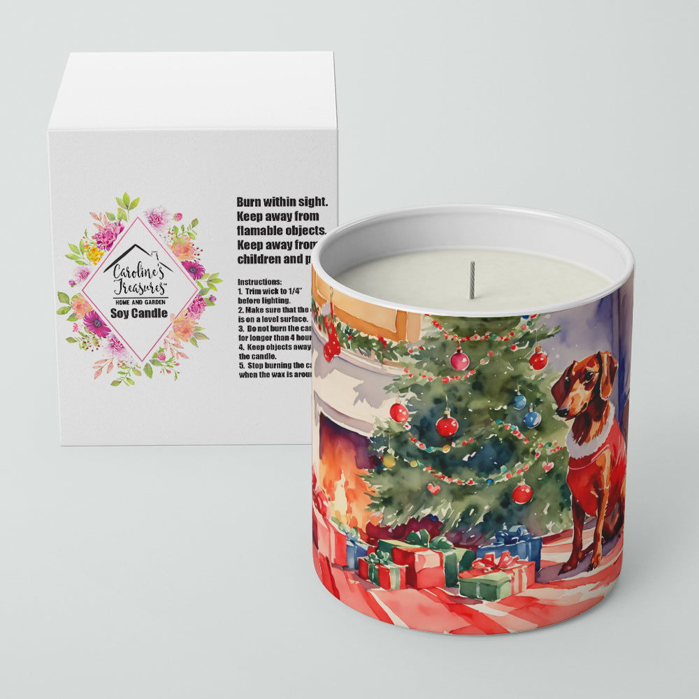Dachshund Cozy Christmas Decorative Soy Candle Nature Soy Wax Essential Oil Home Decor Ideal for Bedroom Kitchen Bath Office Gift, 10 oz