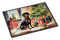Dachshund Cozy Christmas Doormat Indoor Outdoor 18H X 27W Front Door Mat Rugs for Entryway, Non Slip Washable