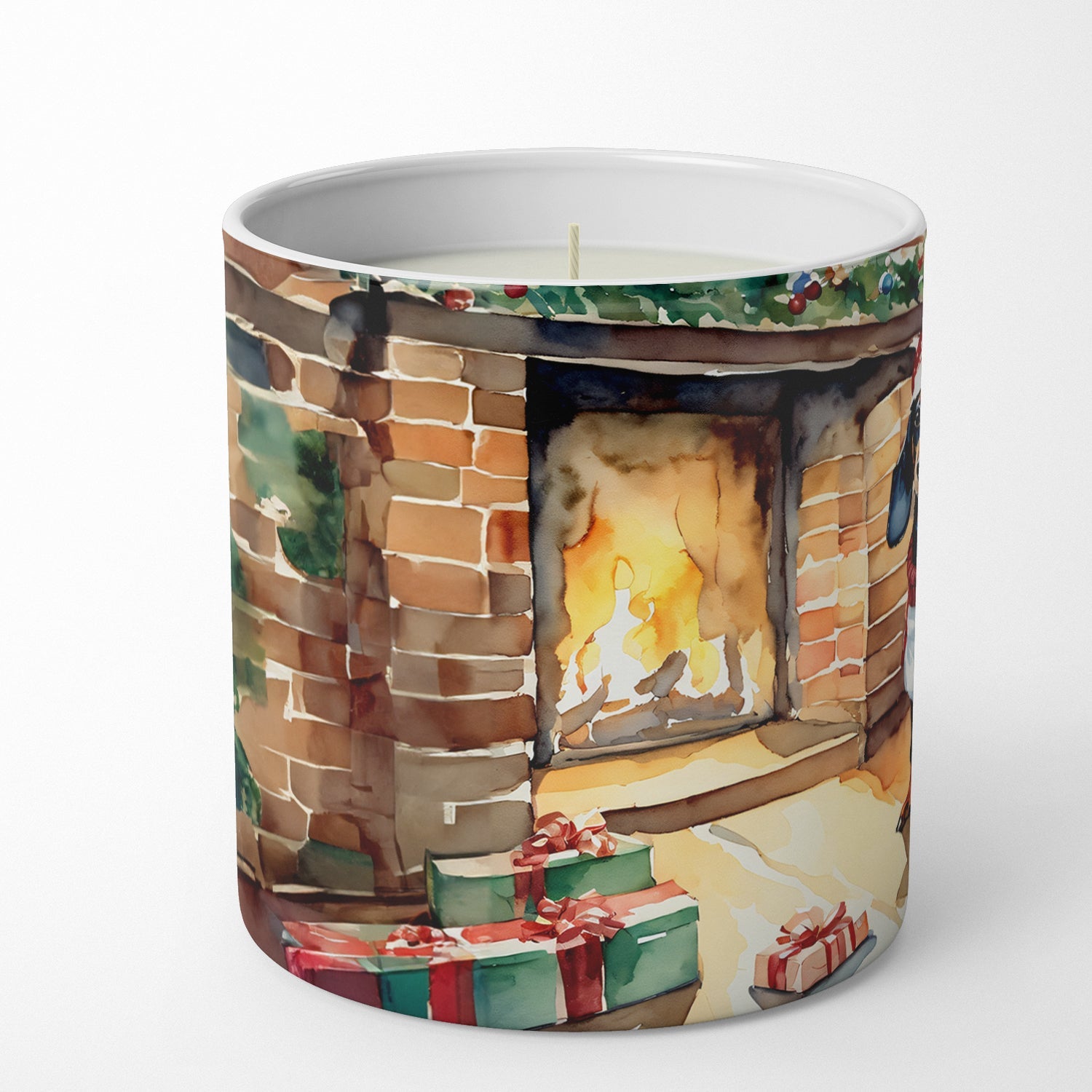 Dachshund Cozy Christmas Decorative Soy Candle Nature Soy Wax Essential Oil Home Decor Ideal for Bedroom Kitchen Bath Office Gift, 10 oz