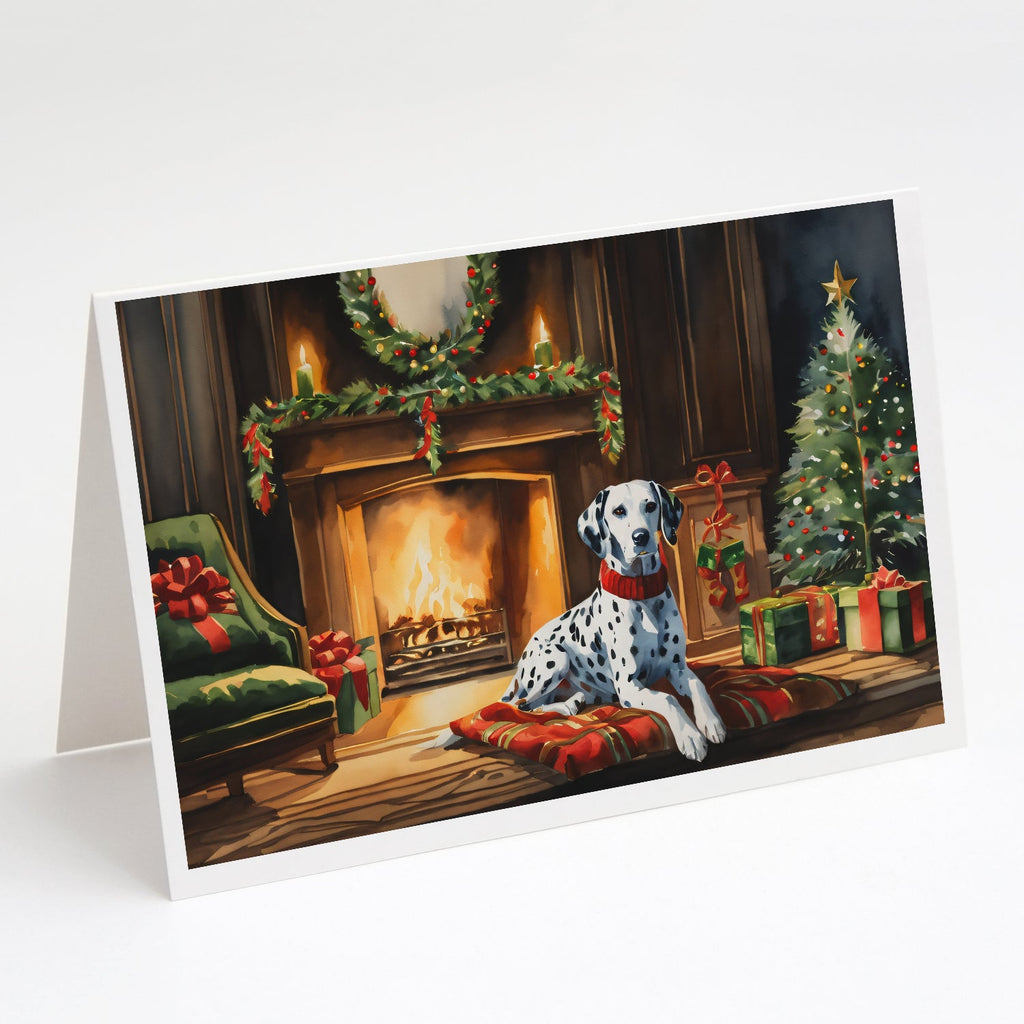Dalmatian Cozy Christmas Greeting Cards Pack of 8 Blank Cards with Envelopes Whimsical A7 Size 5x7