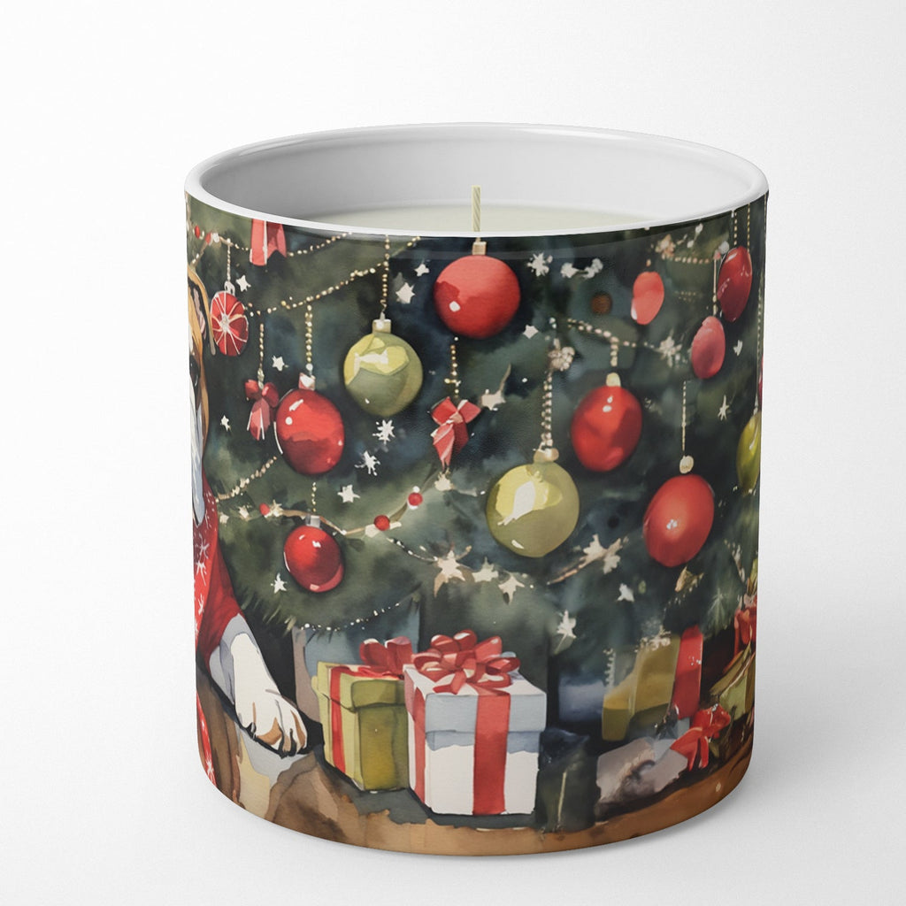 English Bulldog Cozy Christmas Decorative Soy Candle Nature Soy Wax Essential Oil Home Decor Ideal for Bedroom Kitchen Bath Office Gift, 10 oz