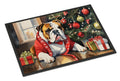 English Bulldog Cozy Christmas Doormat Indoor Outdoor 24H X 36W Front Door Mat Rugs for Entryway, Non Slip Washable Low Pile,