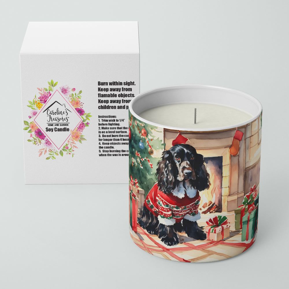 English Cocker Spaniel Cozy Christmas Decorative Soy Candle Nature Soy Wax Essential Oil Home Decor Ideal for Bedroom Kitchen Bath Office Gift, 10 oz