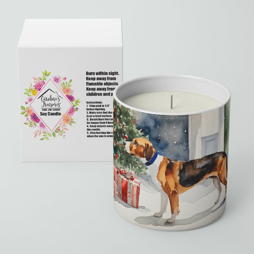 English Foxhound Cozy Christmas Decorative Soy Candle Nature Soy Wax Essential Oil Home Decor Ideal for Bedroom Kitchen Bath Office Gift, 10 oz
