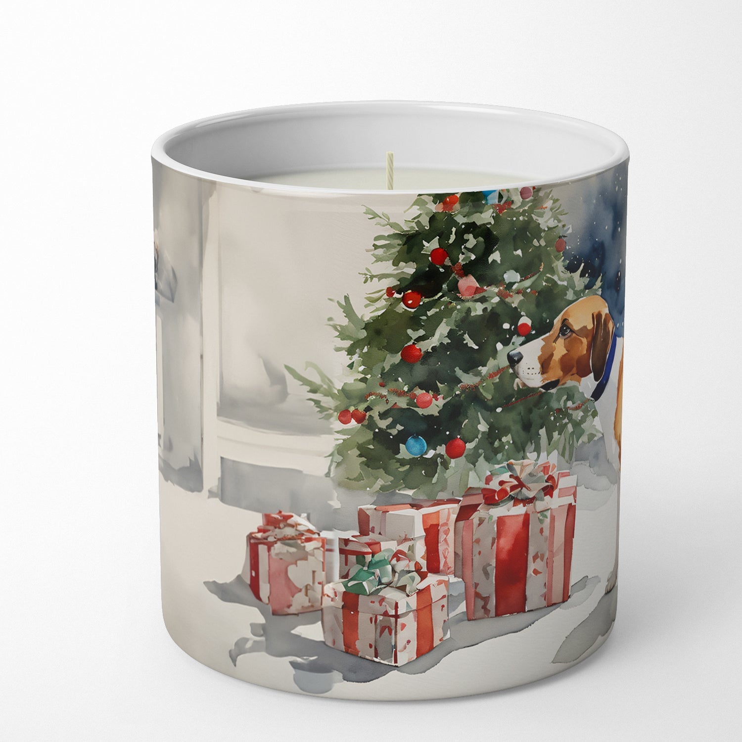 English Foxhound Cozy Christmas Decorative Soy Candle Nature Soy Wax Essential Oil Home Decor Ideal for Bedroom Kitchen Bath Office Gift, 10 oz