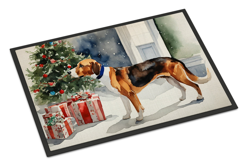 English Foxhound Cozy Christmas Doormat Indoor Outdoor 24H X 36W Front Door Mat Rugs for Entryway, Non Slip Washable Low Pile,