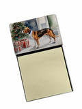 English Foxhound Cozy Christmas Watercolor Sticky Note Holder Refillable Dispenser Desk Accessory 3x3 Pad Gift