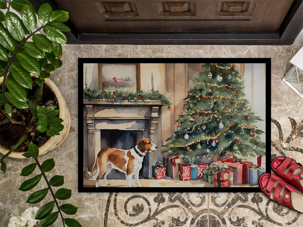 English Foxhound Cozy Christmas Doormat Indoor Outdoor 24H X 36W Front Door Mat Rugs for Entryway, Non Slip Washable Low Pile,