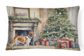 English Foxhound Cozy Christmas Decorative Throw Pillow 12x16 Indoor Outdoor Accent Cushion, Fabric Cover with Insert for Sofa, Bed, Porch & Living Room