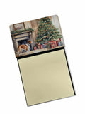 English Foxhound Cozy Christmas Watercolor Sticky Note Holder Refillable Dispenser Desk Accessory 3x3 Pad Gift