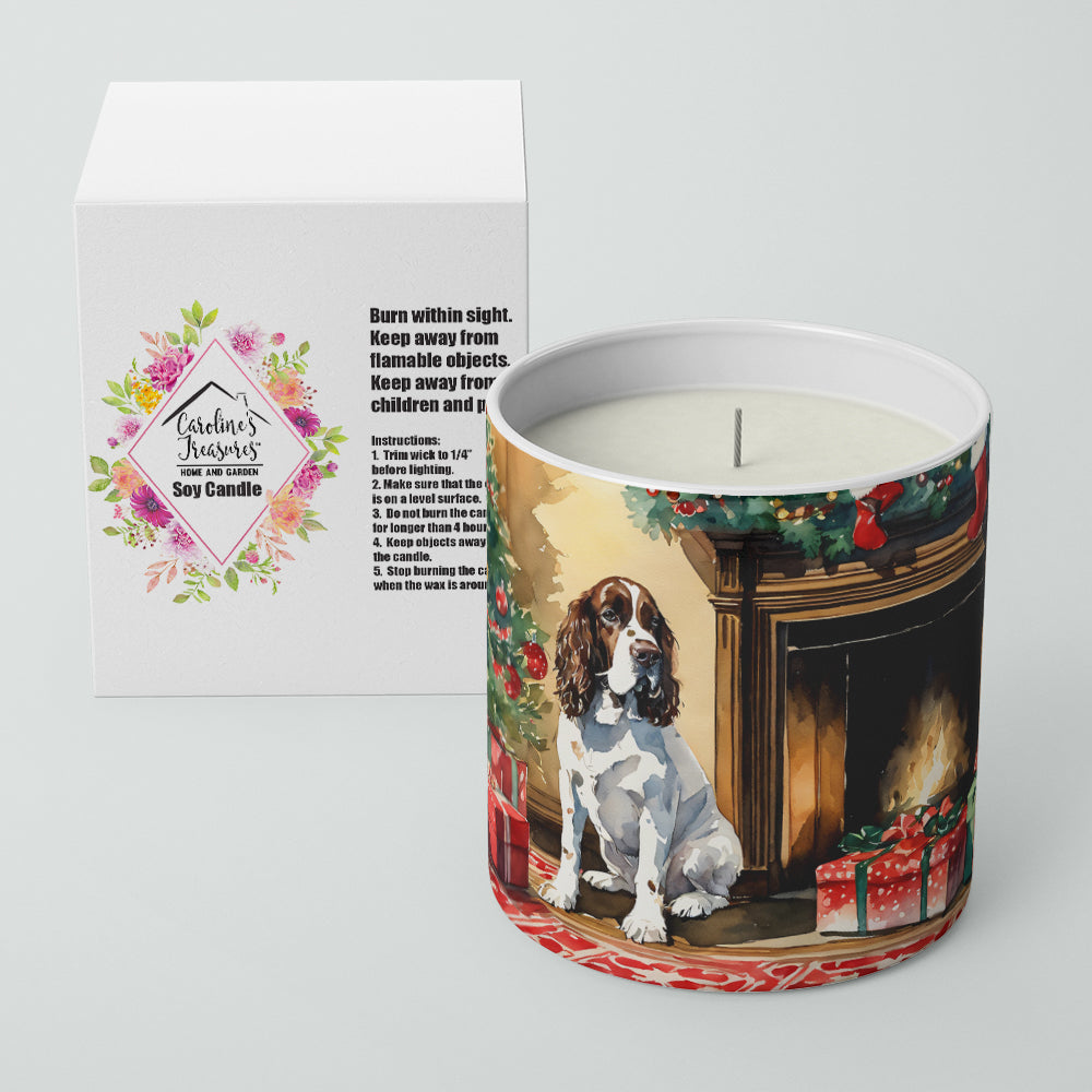 English Springer Spaniel Cozy Christmas Decorative Soy Candle Nature Soy Wax Essential Oil Home Decor Ideal for Bedroom Kitchen Bath Office Gift, 10 oz