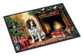 English Springer Spaniel Cozy Christmas Doormat Indoor Outdoor 18H X 27W Front Door Mat Rugs for Entryway, Non Slip Washable