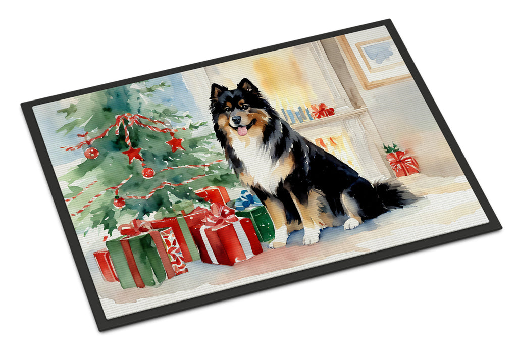 Finnish Lapphund Cozy Christmas Doormat Indoor Outdoor 18H X 27W Front Door Mat Rugs for Entryway, Non Slip Washable