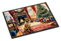 Finnish Spitz Cozy Christmas Doormat Indoor Outdoor 18H X 27W Front Door Mat Rugs for Entryway, Non Slip Washable