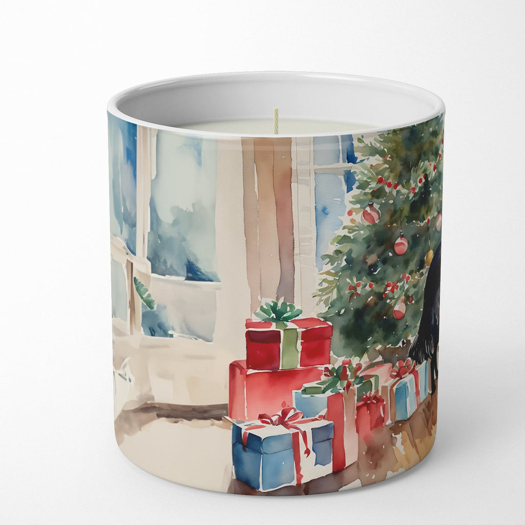 Flat-Coated Retriever Cozy Christmas Decorative Soy Candle Nature Soy Wax Essential Oil Home Decor Ideal for Bedroom Kitchen Bath Office Gift, 10 oz