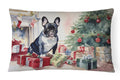 French Bulldog Cozy Christmas Decorative Throw Pillow 12x16 Indoor Outdoor Accent Cushion, Fabric Cover with Insert for Sofa, Bed, Porch & Living Room