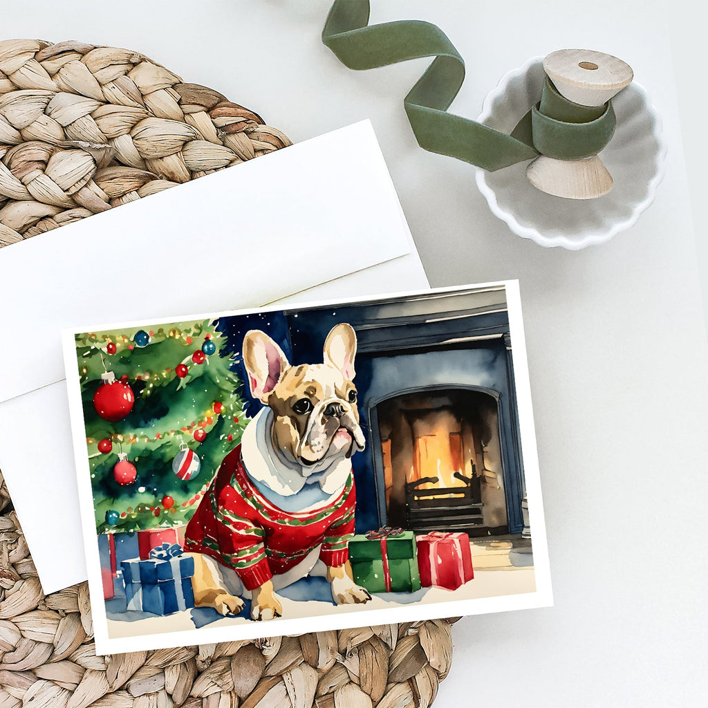 French Bulldog Cozy Christmas Greeting Cards Pack of 8 Blank Cards with Envelopes Whimsical A7 Size 5x7