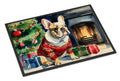 French Bulldog Cozy Christmas Doormat Indoor Outdoor 18H X 27W Front Door Mat Rugs for Entryway, Non Slip Washable