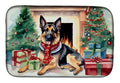 German Shepherd Cozy Christmas Dish Drying Mat Absorbent Dish Drying Mat Pad for Kitchen Counter Dish Drainer Mat for Countertop, 14 x 21", Multicolor