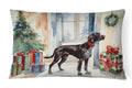 German Shorthaired Pointer Cozy Christmas Decorative Throw Pillow 12x16 Indoor Outdoor Accent Cushion, Fabric Cover with Insert for Sofa, Bed, Porch & Living Room