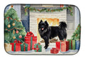German Spitz Cozy Christmas Dish Drying Mat Absorbent Dish Drying Mat Pad for Kitchen Counter Dish Drainer Mat for Countertop, 14 x 21", Multicolor