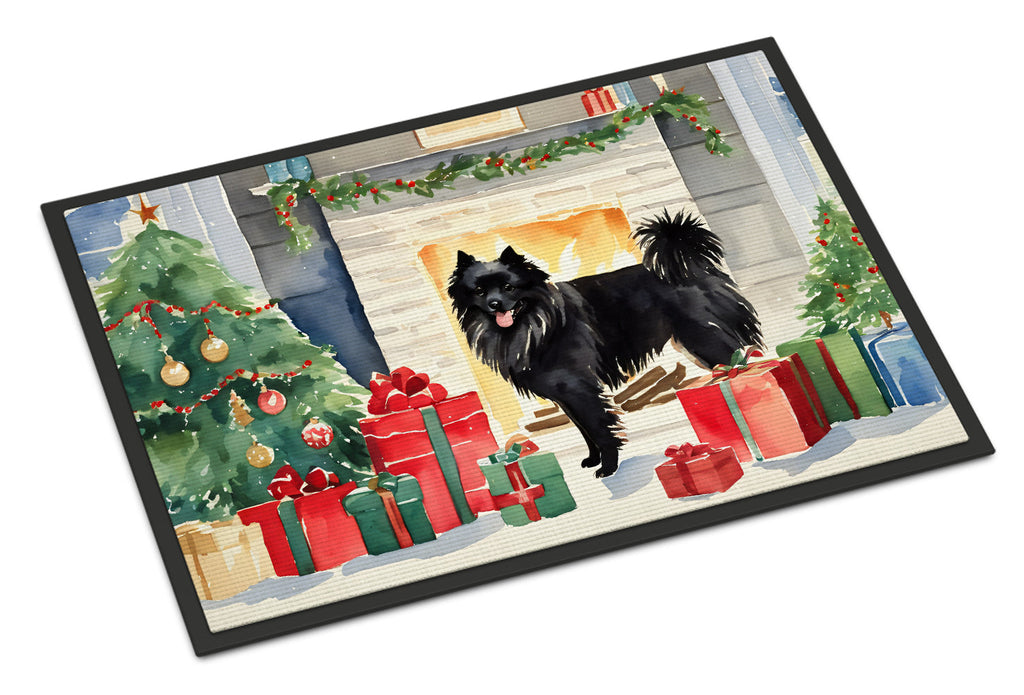 German Spitz Cozy Christmas Doormat Indoor Outdoor 24H X 36W Front Door Mat Rugs for Entryway, Non Slip Washable Low Pile,