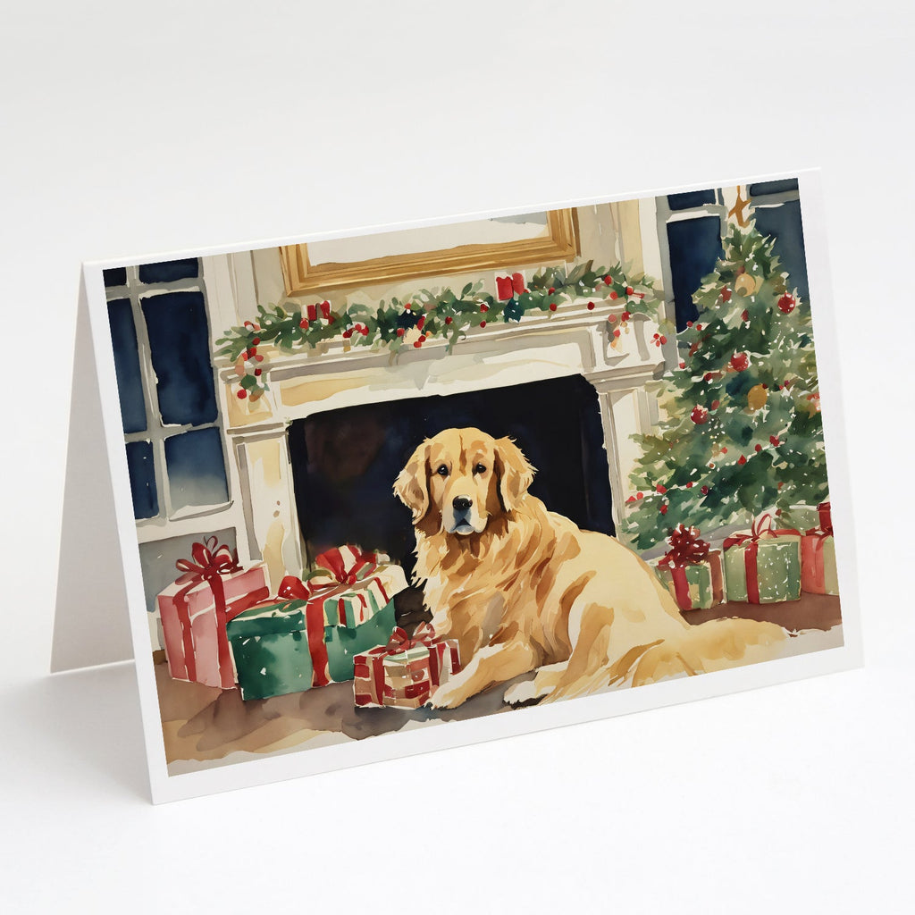 Golden Retriever Cozy Christmas Greeting Cards Pack of 8 Blank Cards with Envelopes Whimsical A7 Size 5x7
