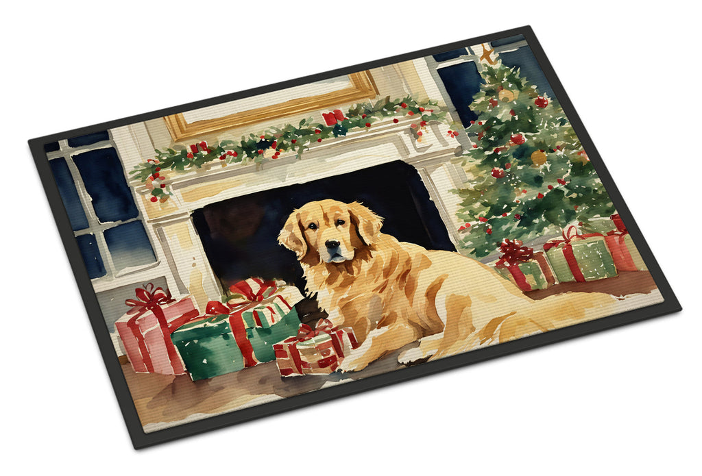 Golden Retriever Cozy Christmas Doormat Indoor Outdoor 24H X 36W Front Door Mat Rugs for Entryway, Non Slip Washable Low Pile,