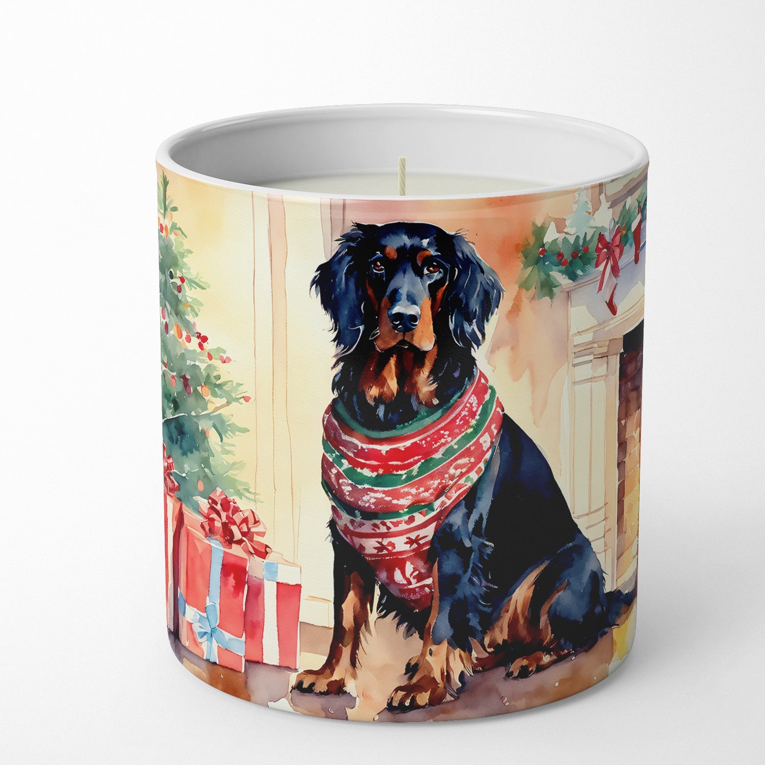 Gordon Setter Cozy Christmas Decorative Soy Candle Nature Soy Wax Essential Oil Home Decor Ideal for Bedroom Kitchen Bath Office Gift, 10 oz