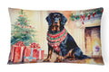 Gordon Setter Cozy Christmas Decorative Throw Pillow 12x16 Indoor Outdoor Accent Cushion, Fabric Cover with Insert for Sofa, Bed, Porch & Living Room