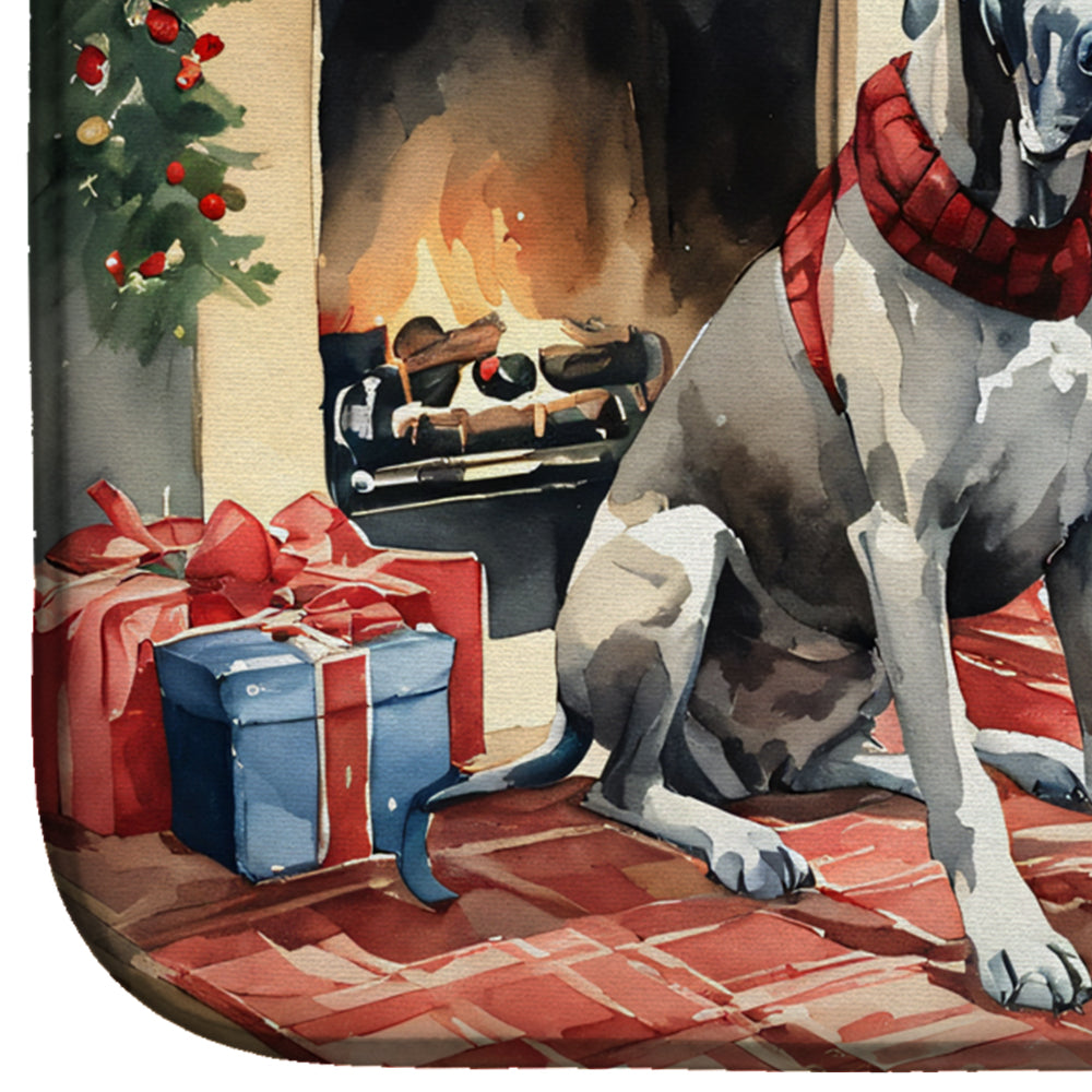 Great Dane Cozy Christmas Dish Drying Mat Absorbent Dish Drying Mat Pad for Kitchen Counter Dish Drainer Mat for Countertop, 14 x 21", Multicolor