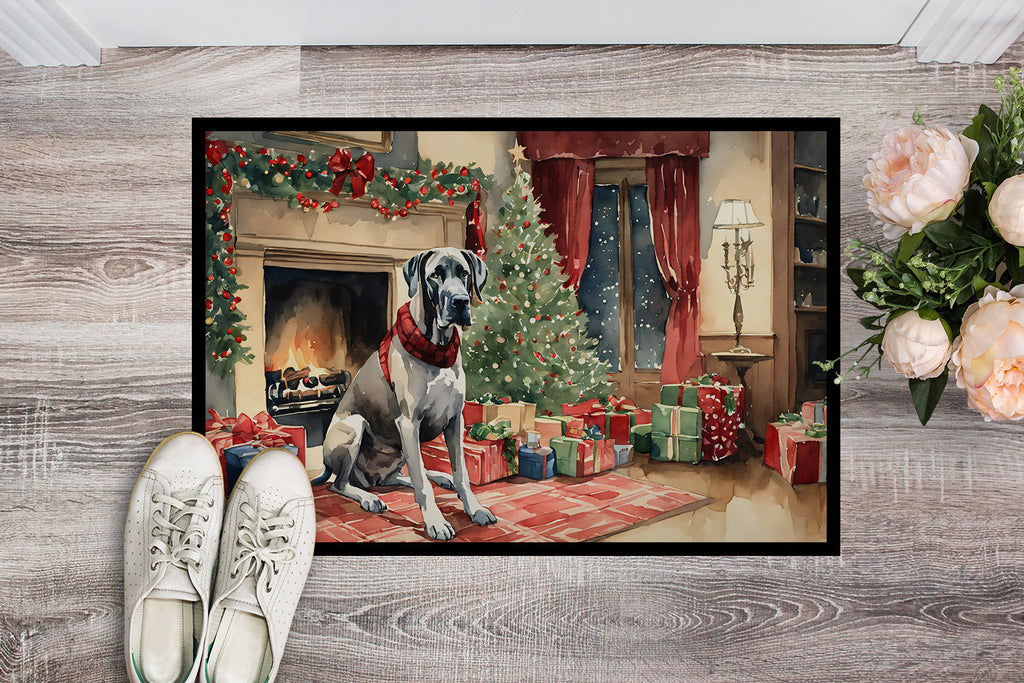 Great Dane Cozy Christmas Doormat Indoor Outdoor 18H X 27W Front Door Mat Rugs for Entryway, Non Slip Washable