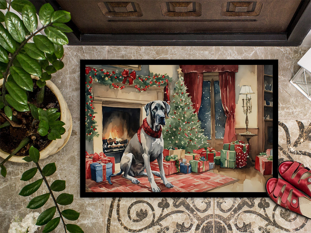 Great Dane Cozy Christmas Doormat Indoor Outdoor 18H X 27W Front Door Mat Rugs for Entryway, Non Slip Washable