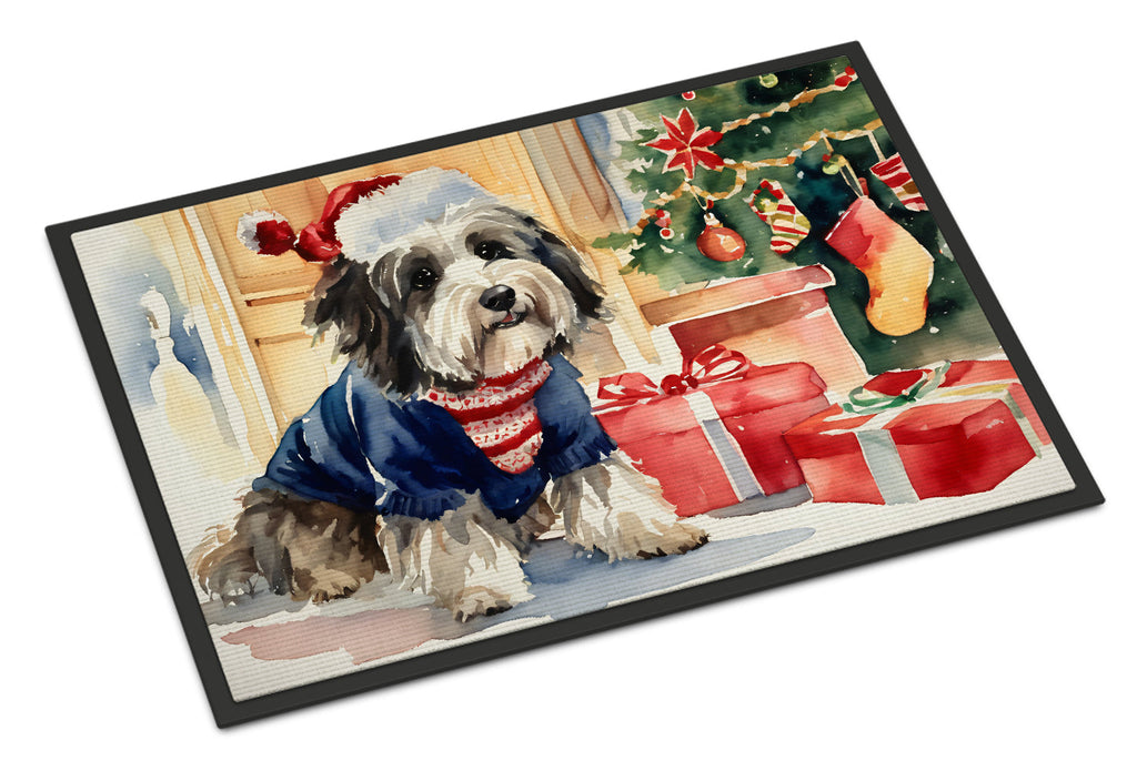 Havanese Cozy Christmas Doormat Indoor Outdoor 18H X 27W Front Door Mat Rugs for Entryway, Non Slip Washable