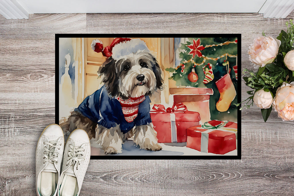 Havanese Cozy Christmas Doormat Indoor Outdoor 18H X 27W Front Door Mat Rugs for Entryway, Non Slip Washable