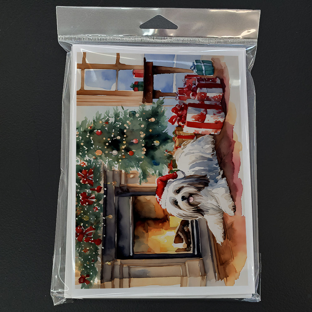 Havanese Cozy Christmas Greeting Cards Pack of 8 Blank Cards with Envelopes Whimsical A7 Size 5x7