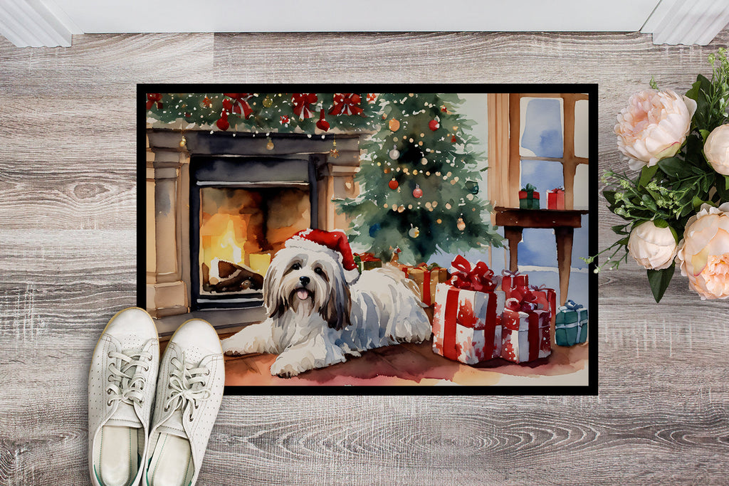 Havanese Cozy Christmas Doormat Indoor Outdoor 18H X 27W Front Door Mat Rugs for Entryway, Non Slip Washable