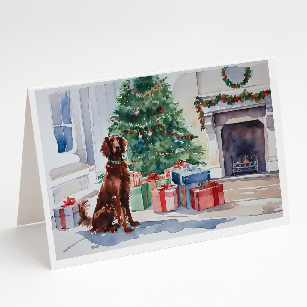 Irish Setter Cozy Christmas Greeting Cards Pack of 8 Blank Cards with Envelopes Whimsical A7 Size 5x7